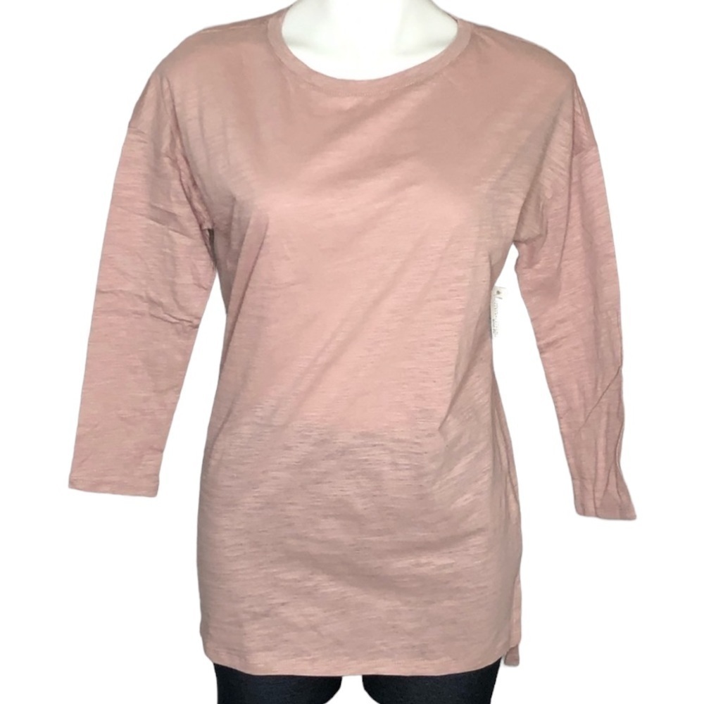 Daily Ritual light pink 3/4 sleeve top, NWT small